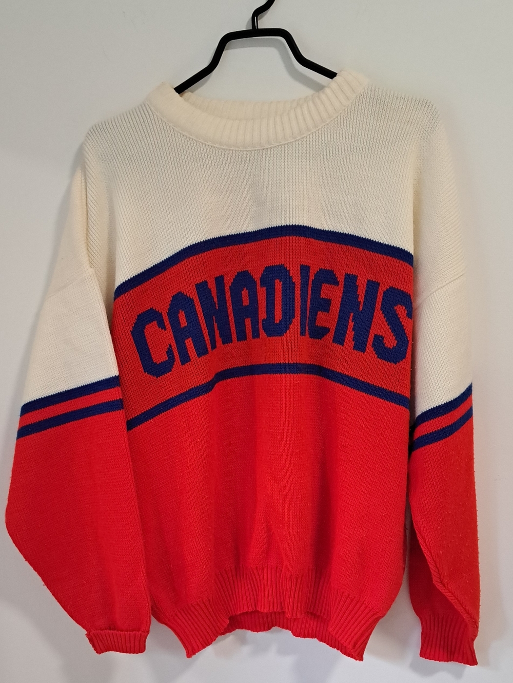 CANADIENS Red & Cream Knit Sweater